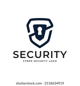Logo ou crachá de segurança cibernética para empresa de tecnologia e segurança.