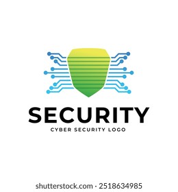 Logotipo o insignia de seguridad cibernética para la empresa de tecnología y seguridad.