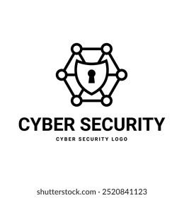 Logotipo o insignia de seguridad cibernética para la empresa de tecnología y seguridad.