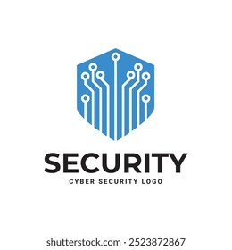 Logo ou crachá de segurança cibernética para empresa de tecnologia e segurança.