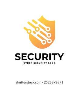 Logotipo o insignia de seguridad cibernética para la empresa de tecnología y seguridad.