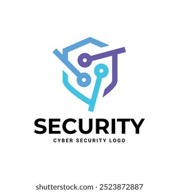 Logo ou crachá de segurança cibernética para empresa de tecnologia e segurança.