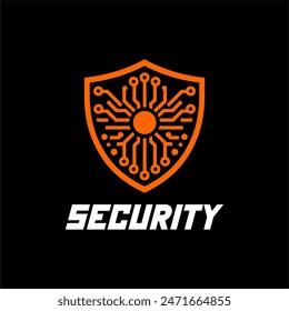 Ciberseguridad, logotipo de seguridad, logotipo de escudo de chip Un escudo de chip de circuito, que simboliza la seguridad y protección de primera clase para su marca, perfecto para empresas de tecnología, empresas que buscan una tecnología moderna y dinámica