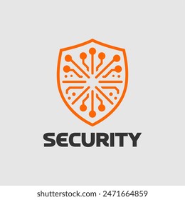 Ciberseguridad, logotipo de seguridad, logotipo de escudo de chip Un escudo de chip de circuito, que simboliza la seguridad y protección de primera clase para su marca, perfecto para empresas de tecnología, empresas que buscan una tecnología moderna y dinámica