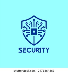 Cyber security, security logo, chip shield logo A  circuit chip shield, symbolizing top-notch security and protection for your brand, perfect for tech companies, firms seeking a modern and dynamic