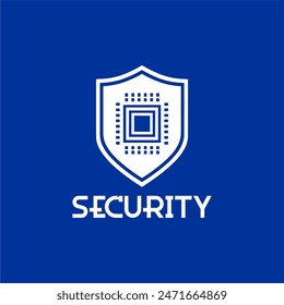 Ciberseguridad, logotipo de seguridad, logotipo de escudo de chip Un escudo de chip de circuito, que simboliza la seguridad y protección de primera clase para su marca, perfecto para empresas de tecnología, empresas que buscan una tecnología moderna y dinámica