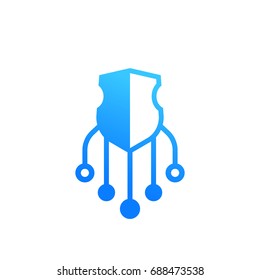cyber security logo concept on white