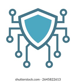 Ilustración de diseño de logotipo de seguridad cibernética
