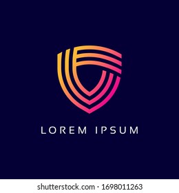 Diseño del logotipo de seguridad cibernética Icono moderno y simple. Diseño vectorial de protección de la información y la red. Logotipo de seguridad en Internet