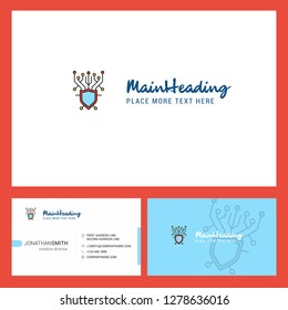 Cyber security  Logo design with Tagline & Front and Back Busienss Card Template. Vector Creative Design