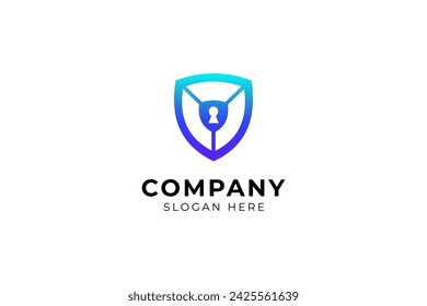 Cyber Security Logo Design Template, shield logo for security data.