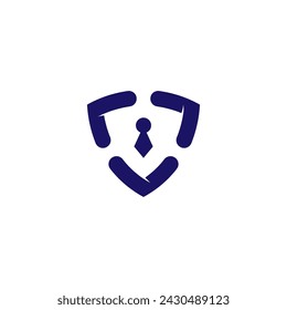 Cyber Security Logo Design Template, shield with lock logo design flat vector