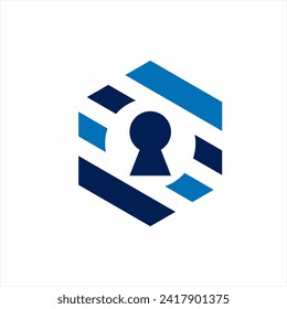 Cyber security logo design. Vector illustration. Technology logo.