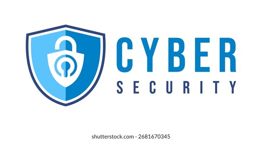 Cyber security logo icon blue and navy	