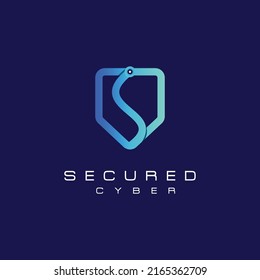 Plantilla de diseño de iconos del logotipo de seguridad cibernética