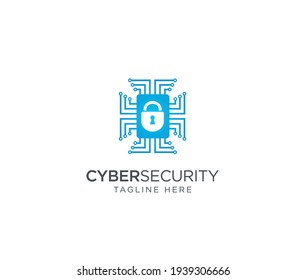 Plantilla de icono del logotipo de seguridad cibernética