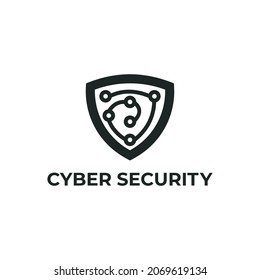 Cyber Security Logo Isolated Flat Style Stock Vector (Royalty Free ...