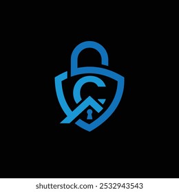 Logotipo Y Letra C De Ciberseguridad