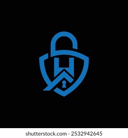 Logotipo Y Letra H De Ciberseguridad