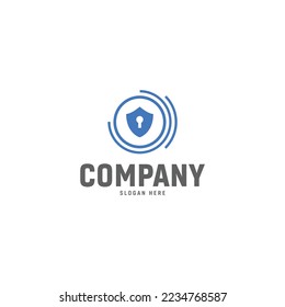 El logotipo de seguridad cibernética es un logotipo moderno y minimalista de alta calidad para la empresa digital, la plantilla del logotipo de la compañía de seguridad cibernética