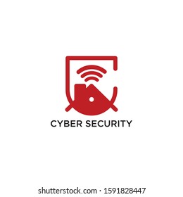 Cyber Security Logo Vector, Wifi, wireless, internet signal icon logo template