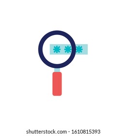 cyber security magnifying glass flat style icon vector illustration design