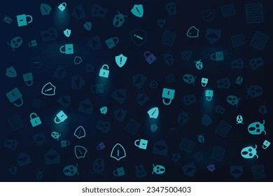 Ciberseguridad moderna de internet browsing meadow patrón con efecto de iluminación en el fondo oscuro