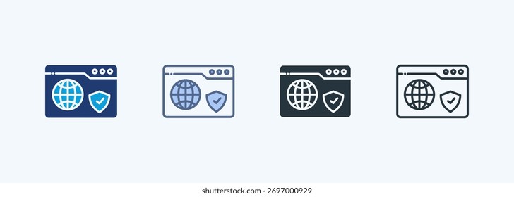 Colección de íconos de estilo múltiple de seguridad cibernética