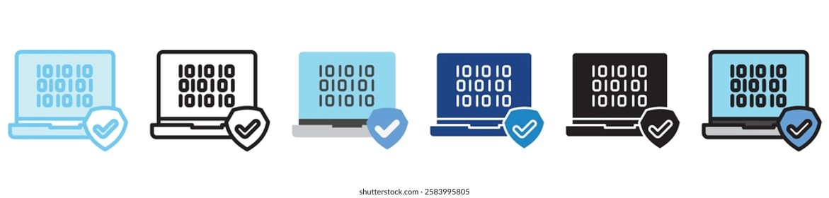 Cyber Security multi-style icon, outline, flat, glyph, dual tone, line color. use for UI, UX, app and web development, digital or print. for digital industry, education, technology.