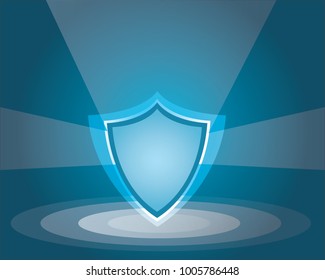 Cyber security must have a shield. To complete technology.Light Blue Abstract Background vector
