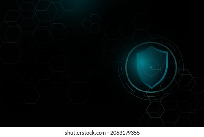 Seguridad cibernética y protección de la red. Resumen Futurista y tecnológico de fondo digital de alta tecnología. Ilustración del vector