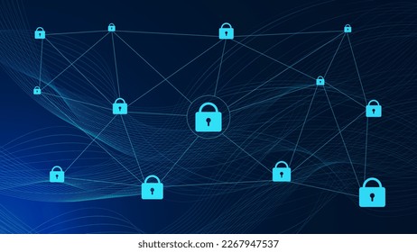 Cyber security network, network protection technology background template design. Vector illustration.
