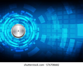 Cyber security on Abtract Technology background. Vector illustration