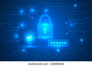 cyber security on code number protection technology abstract background.