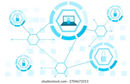 Fondo abstracto de tecnología de protección en línea de seguridad cibernética.