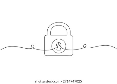 Almofada de segurança cibernética uma ilustração isolada de vetor de contorno de uma arte de linha

