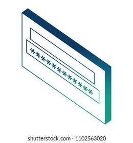 cyber security password code isometric design