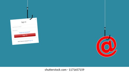 Cyber security and phishing concept illustration vector