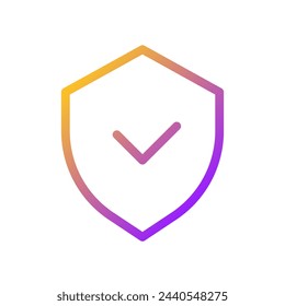 Cyber security pixel perfect gradient linear ui icon. Antivirus program for device. Safety on internet. Line color user interface symbol. Modern style pictogram. Vector isolated outline illustration