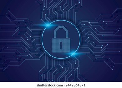 Cyber security and privacy concepts to
protect data. Digital padlock icon. Lock
icon and internet network security
technology. Information and cyber security
Technology Services. Internet Technology 
