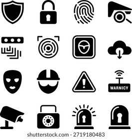 Iconos de seguridad cibernética y privacidad