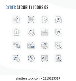 Cyber security professional sleek line icons set second. Vector Editable stroke.