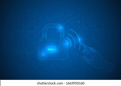 cyber security protection abstract background. computer science data privacy technology.