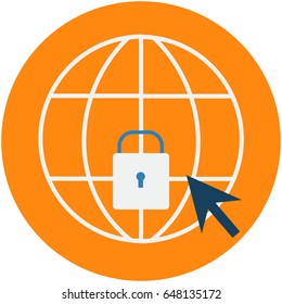 Cyber Security Protection Abstract Icon.  Computer security conceptual illustration isolated vector.
