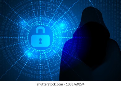 seguridad cibernética y protección por tecnología de candado de fondo abstracto.