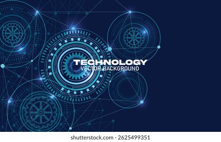 Cyber security protection concept technology with electronic circuit on blue background and arrow. Protect mechanism, system privacy