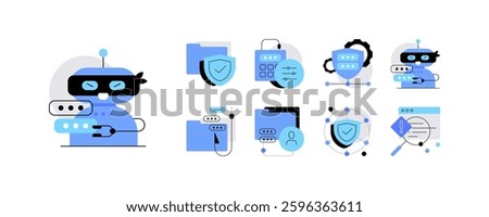 Cyber security. Scam and phishing. Flat illustration. Vector file.
