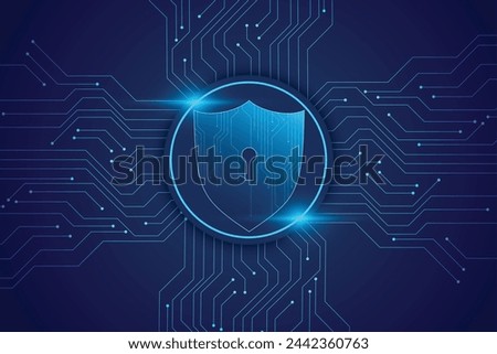 Cyber security. Secure technology. Shield
lock in futuristic polygonal style. Concept
of internet privacy or cyber protection on
the background of the world map. 3d vector
illustration