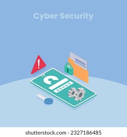 Cyber Security Services to Protect Personal Data. Online Payment Security, Cloud Shared Documents, Server Security and Data Protection Concept. Vector Illustration.