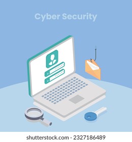 Cyber Security Services to Protect Personal Data. Online Payment Security, Cloud Shared Documents, Server Security and Data Protection Concept. Vector Illustration.
